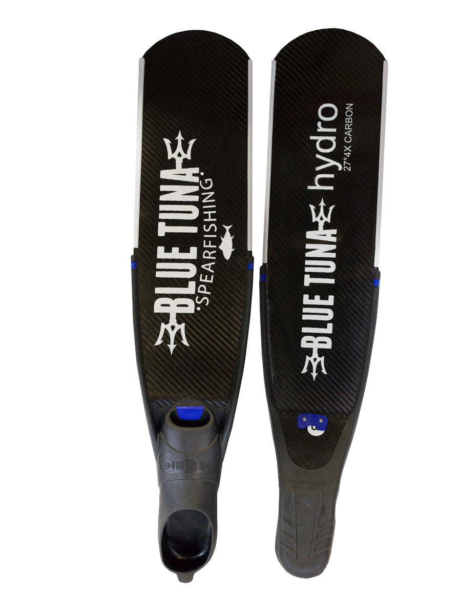 BTS Hydro 4x Carbon Blades - Installed in foot pocket- Blue Tuna Spearfishing Co