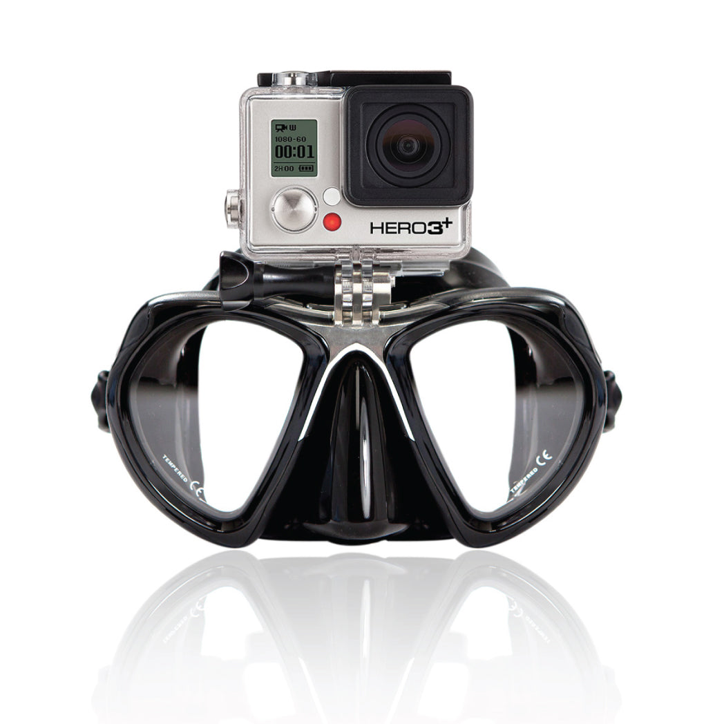 diving goggles with gopro mount GoMask Black Freediving Mask with GoPro Mount
