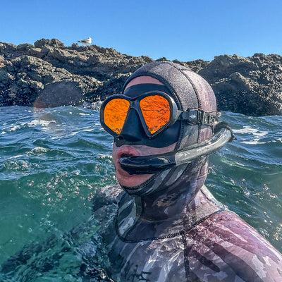 Avalon Diving Mask Tinted Mirrored Lens In the Ocean
