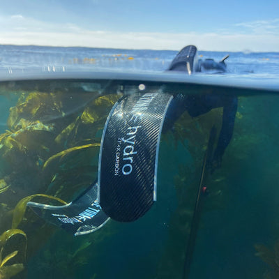 BTS Hydro 4x Carbon Blades - In the water- Blue Tuna Spearfishing Co