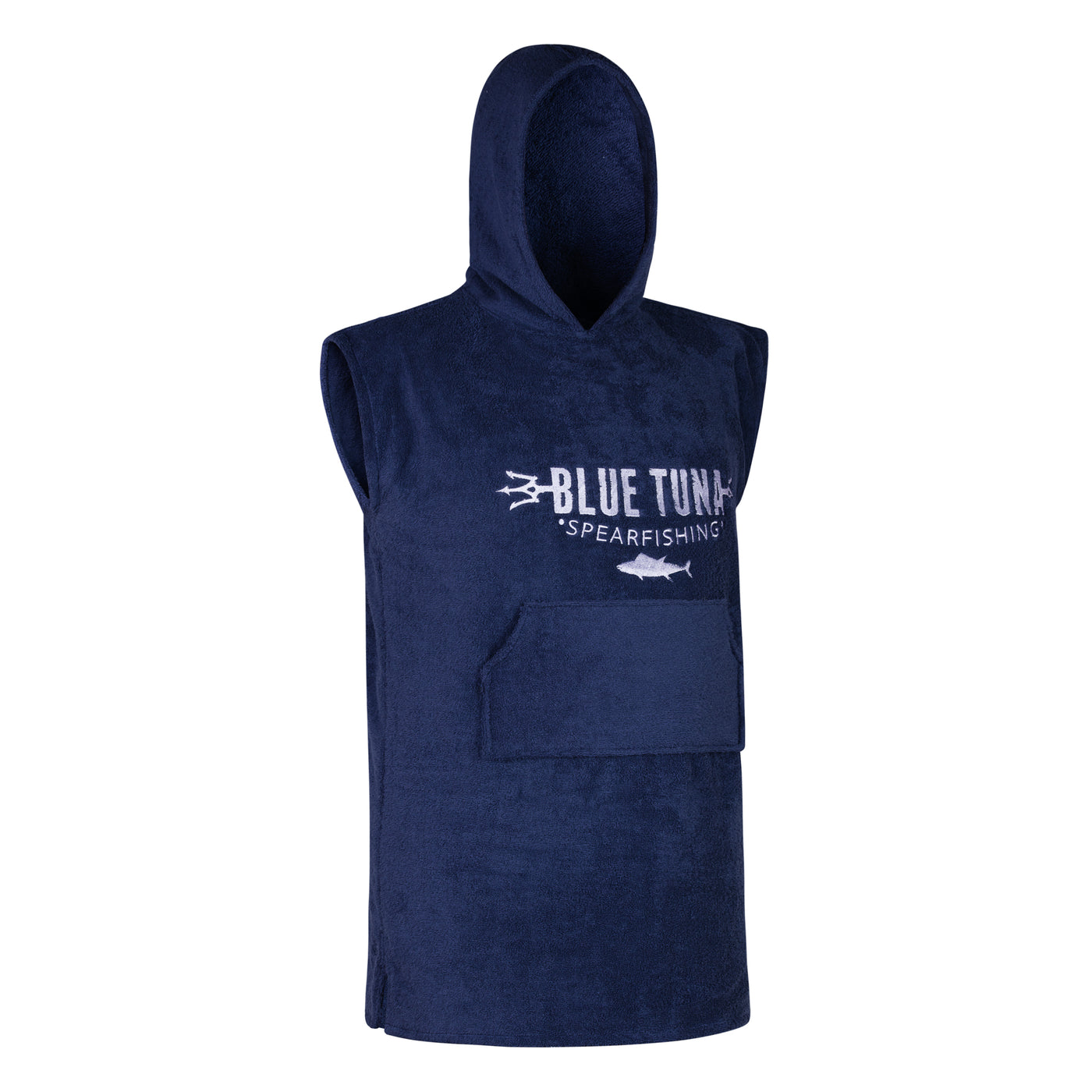 Embroidered Blue Tuna Spearfishing Changing Poncho