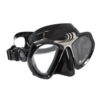 GoMask Black Freediving Mask with GoPro Mount