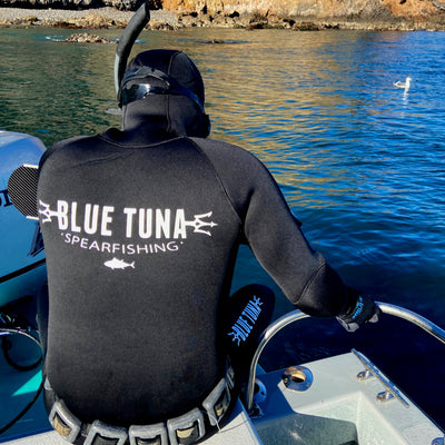 5mm Deep Black DualSport Wetsuit from boat - Blue Tuna Spearfishing Co