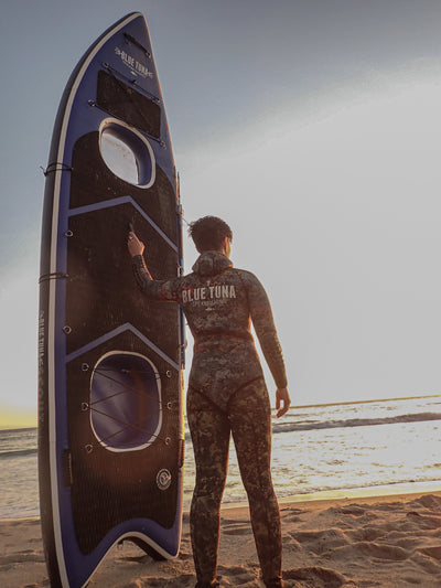 BLUE TUNA SCOUT SUP/KAYAK Height vs person 