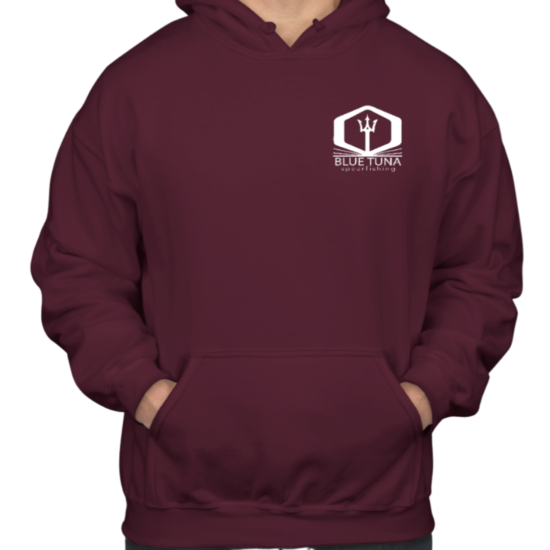 BTS Maroon Hoodie with Anchor Design – Blue Tuna Spearfishing Co