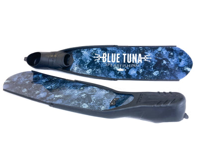 BTS Fiberglass Pelagic FishSkin Camo Fins - Blue Tuna Spearfishing Co