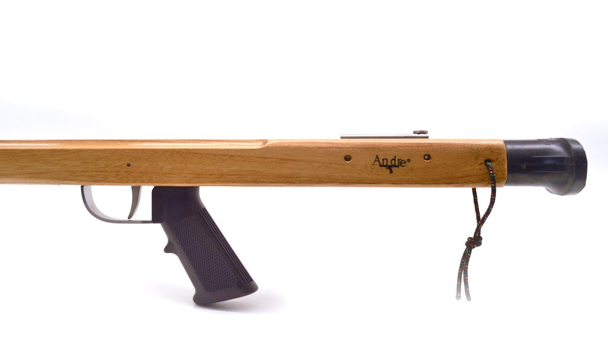 Andre Spearguns - Ironwood Series Midhandle - Loading butt side view 